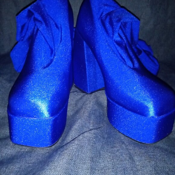 AZALEA WANG " HOLLYWOOD LIMELIGHT" STRETCH CHUNKY HEEL PANT BOOT (BRAND NEW !) - Picture 7 of 7